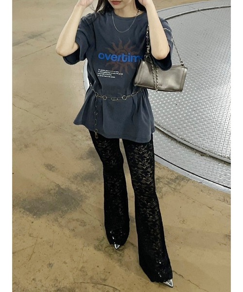 EVRIS(エヴリス)の「OVER TIMEグラフィックBIG Tシャツ(Tシャツ/カットソー・レディース・ホワイト/グレー/ブラック・FREE)」の21枚目の写真