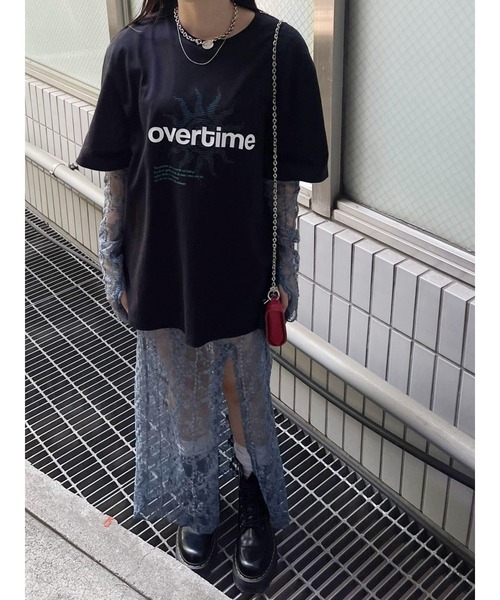 EVRIS(エヴリス)の「OVER TIMEグラフィックBIG Tシャツ(Tシャツ/カットソー・レディース・ホワイト/グレー/ブラック・FREE)」の10枚目の写真