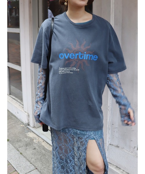 EVRIS(エヴリス)の「OVER TIMEグラフィックBIG Tシャツ(Tシャツ/カットソー・レディース・ホワイト/グレー/ブラック・FREE)」の16枚目の写真