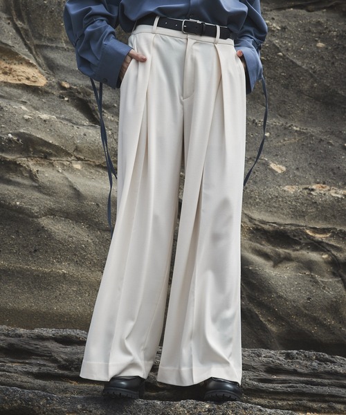 パンツ detachable design wide flare slacks パンツ detachable design wide flare slacks selleglant