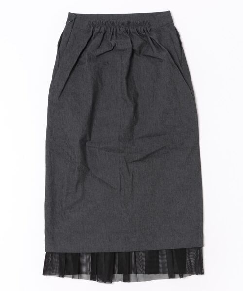 Q（キュー）の「メッシュレイヤードスカート（スカート・レディース・ネイビー/カーキ・MEDIUM）」の5枚目の写真