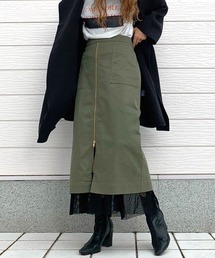 Q | メッシュレイヤードスカート(スカート)