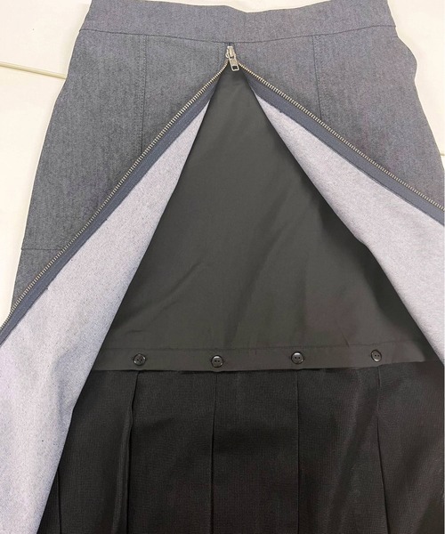 Q（キュー）の「メッシュレイヤードスカート（スカート・レディース・ネイビー/カーキ・MEDIUM）」の19枚目の写真