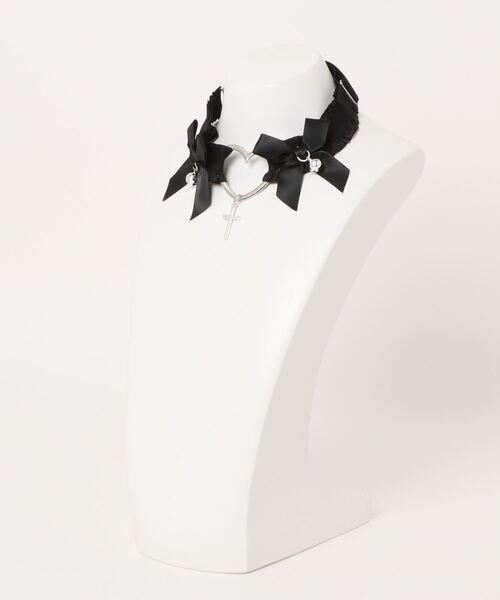 tone（トーン）の「【88eighty-eight】ゴシックレースリボンハートチョーカー【import】(MA)（チョーカー・レディース・ホワイト/ブラック・FREE）」の3枚目の写真