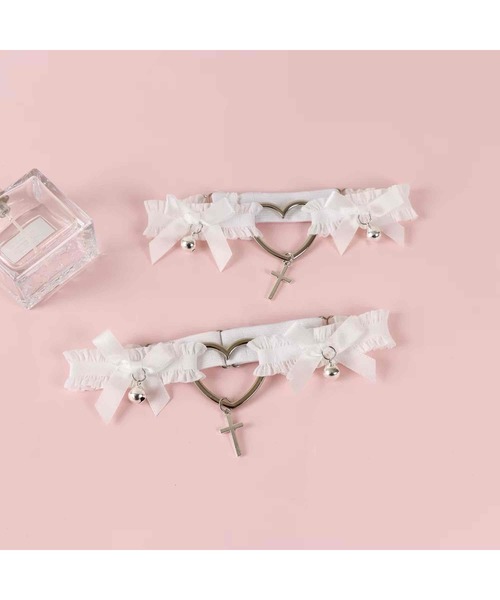 tone（トーン）の「【88eighty-eight】ゴシックレースリボンハートチョーカー【import】(MA)（チョーカー・レディース・ホワイト/ブラック・FREE）」の8枚目の写真