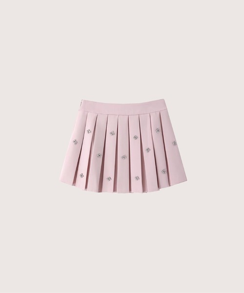 ビーズプリーツミニスカート Beading Pleats Mini Skirt（スカート  