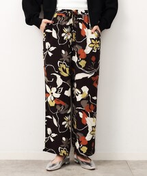 フラワービックプリントイージーパンツ【洗える】