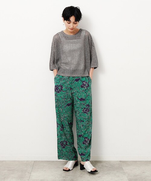 OPAQUE.CLIP（オペークドットクリップ）の「フラワービックプリントイージーパンツ【洗える】（その他パンツ・レディース・ブラウン/グリーン系その他2/レッド系2・38/40）」の13枚目の写真