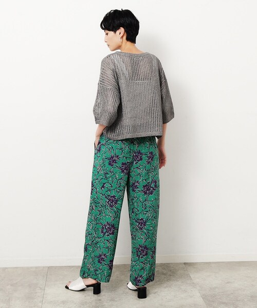 OPAQUE.CLIP（オペークドットクリップ）の「フラワービックプリントイージーパンツ【洗える】（その他パンツ・レディース・ブラウン/グリーン系その他2/レッド系2・38/40）」の14枚目の写真