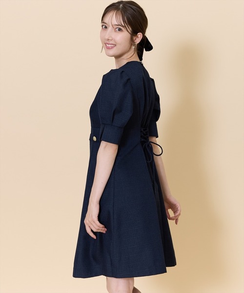 (新品未使用)2WAYバイカラー衿エレガンスツイードミニワンピース セール】2WAYバイカラー衿エレガンスツイードミニワンピース