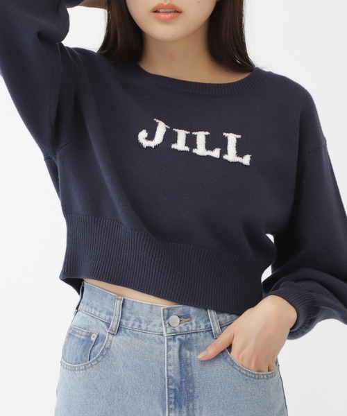 JILL by JILL STUART（ジルバイジルスチュアート）の「◇バリエーションジャガードロゴニット（ニット/セーター・レディース・ネイビー/グレー/ホワイト系その他/ブラック/ホワイト系その他2/ネイビー系1/ピンク/レッド・FREE）」の6枚目の写真