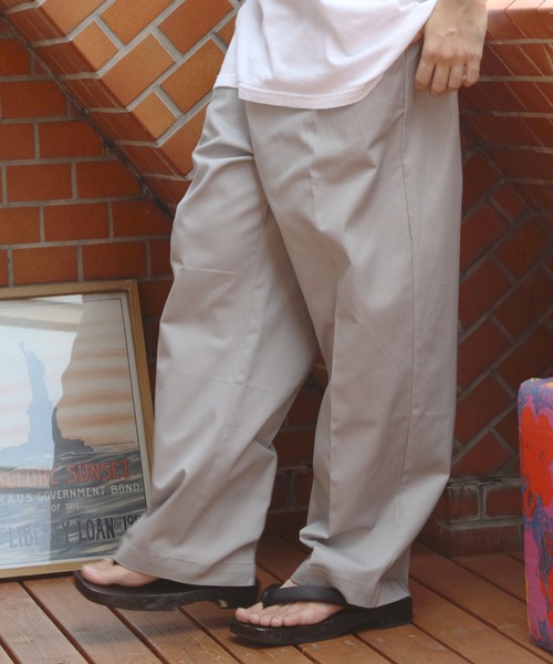 ８(eight)（エイト）の「ワイドチノパン（チノパンツ・メンズ・ブラック/チャコールグレー/ライトグレー/ブラウン系その他/ベージュ/オリーブ/ネイビー/ブルー系その他・MEDIUM/LARGE/X-LARGE）」の14枚目の写真