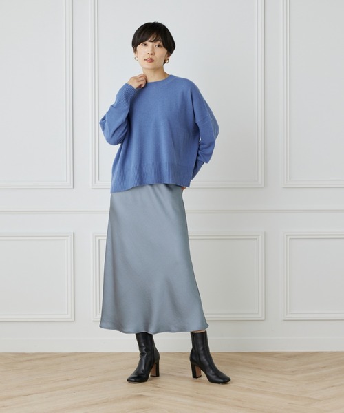 INED(イネド)の「ワイドシルエットスポンディッシュニット(ニット/セーター・レディース・ネイビー/キャメル/ブルー/アイボリー・9号)」の9枚目の写真