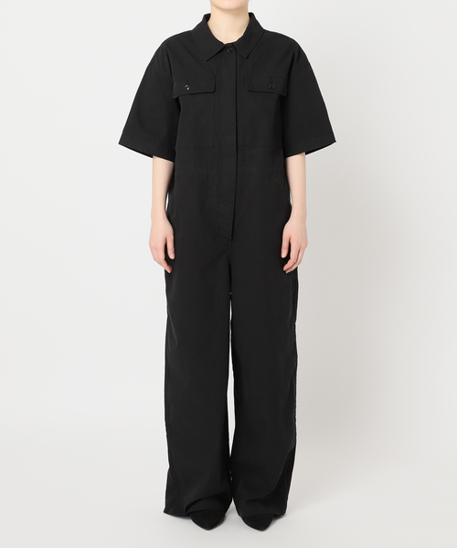 ジャンプスーツ Camphor wood リネン ジャンプスーツ つなぎ Lサイズ
