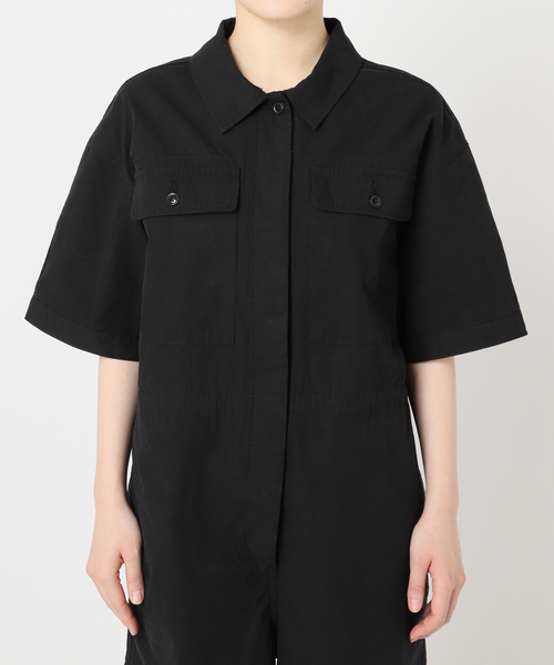 ジャンプスーツ Camphor wood リネン ジャンプスーツ つなぎ Lサイズ