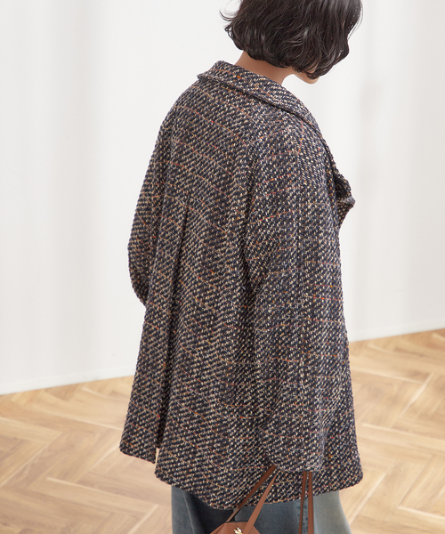 journal standard L'essage(ジャーナルスタンダードレサージュ)の「GIOLICAスタンドショートコート(その他アウター・レディース・ブラック系その他/ダークブルー・FREE)」の19枚目の写真