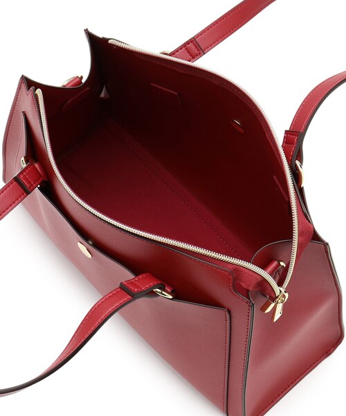 SHOO・LA・RUE（シューラルー）の「◆【通勤/学校行事/2WAY】一枚革風フロントポケットトートバッグ（トートバッグ・レディース・ブラック/ワインレッド/ベージュ系その他7・00）」の9枚目の写真