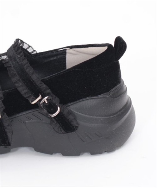 axes femme POETIQUE（アクシーズファムポエティック）の「ベロアバレエスニーカー（スニーカー・レディース・ブラック/ワイン・MEDIUM/LARGE）」の15枚目の写真