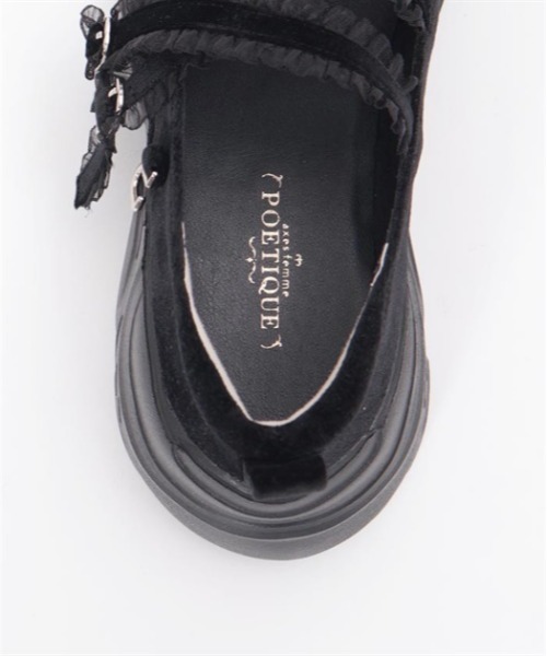 axes femme POETIQUE（アクシーズファムポエティック）の「ベロアバレエスニーカー（スニーカー・レディース・ブラック/ワイン・MEDIUM/LARGE）」の17枚目の写真