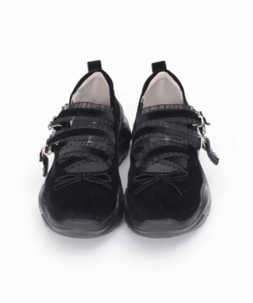 axes femme POETIQUE（アクシーズファムポエティック）の「ベロアバレエスニーカー（スニーカー・レディース・ブラック/ワイン・MEDIUM/LARGE）」の19枚目の写真