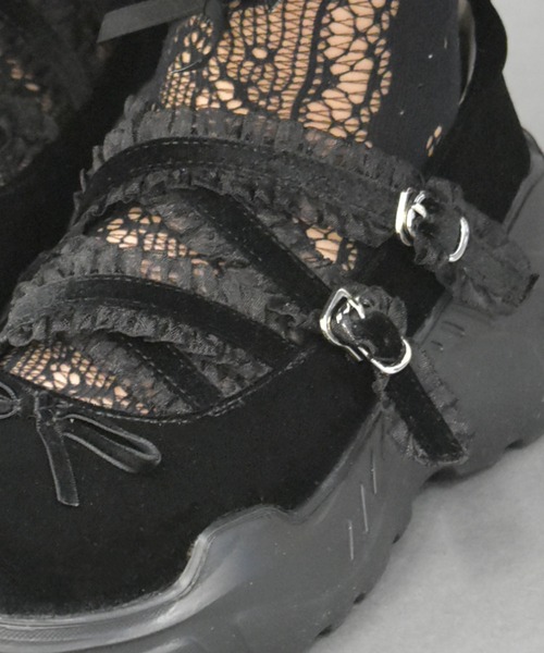 axes femme POETIQUE（アクシーズファムポエティック）の「ベロアバレエスニーカー（スニーカー・レディース・ブラック/ワイン・MEDIUM/LARGE）」の20枚目の写真