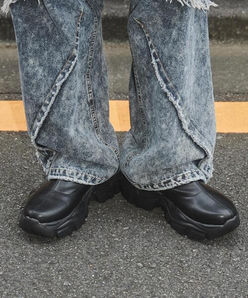 WEGO(ウィゴー)の「WEGO/厚底スニーカーソールショートブーツ(ブーツ・メンズ・ブラック・XX-LARGE/XXX-LARGE)」の2枚目の写真