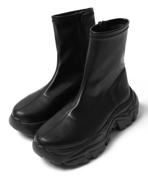 WEGO(ウィゴー)の「WEGO/厚底スニーカーソールショートブーツ(ブーツ・メンズ・ブラック・XX-LARGE/XXX-LARGE)」の5枚目の写真