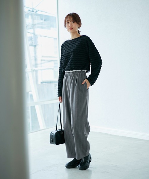 ROPE' PICNIC(ロペピクニック)の「【3サイズ展開】ウエストディティールパンツ(その他パンツ・レディース・チャコールグレー/ブラック/グレー/キャメル・40/38/36)」の22枚目の写真