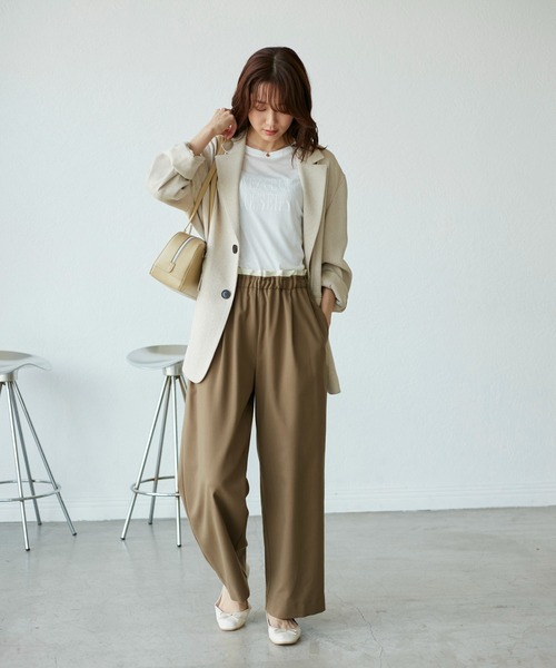 ROPE' PICNIC(ロペピクニック)の「【3サイズ展開】ウエストディティールパンツ(その他パンツ・レディース・チャコールグレー/ブラック/グレー/キャメル・40/38/36)」の6枚目の写真