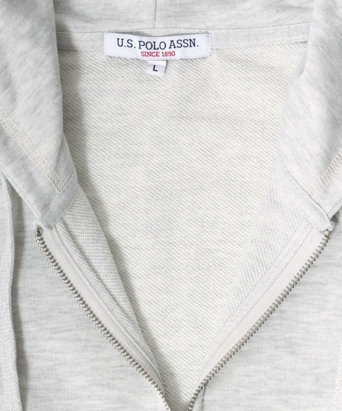U.S. POLO ASSN.（ユーエスポロアッスン）の「U.S.POLO ASSN.（ユーエスポロアッスン）ブランドロゴ刺繍スウェット ジップアップパーカー/ビッグシルエット/ユニセックス（パーカー・メンズ・ブラック/アッシュグレー/チャコールグレー/グレー・LL/M/L）」の21枚目の写真