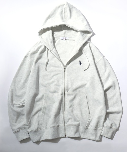 U.S. POLO ASSN.（ユーエスポロアッスン）の「U.S.POLO ASSN.（ユーエスポロアッスン）ブランドロゴ刺繍スウェット ジップアップパーカー/ビッグシルエット/ユニセックス（パーカー・メンズ・ブラック/アッシュグレー/チャコールグレー/グレー・LL/M/L）」の9枚目の写真
