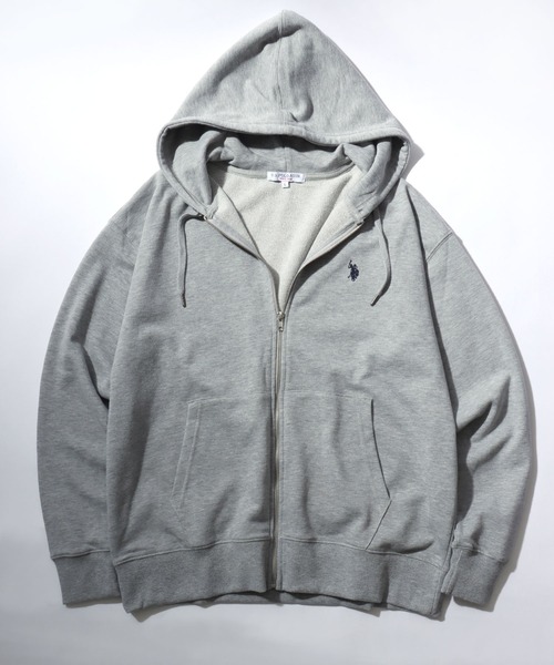 U.S. POLO ASSN.（ユーエスポロアッスン）の「U.S.POLO ASSN.（ユーエスポロアッスン）ブランドロゴ刺繍スウェット ジップアップパーカー/ビッグシルエット/ユニセックス（パーカー・メンズ・ブラック/アッシュグレー/チャコールグレー/グレー・LL/M/L）」の11枚目の写真