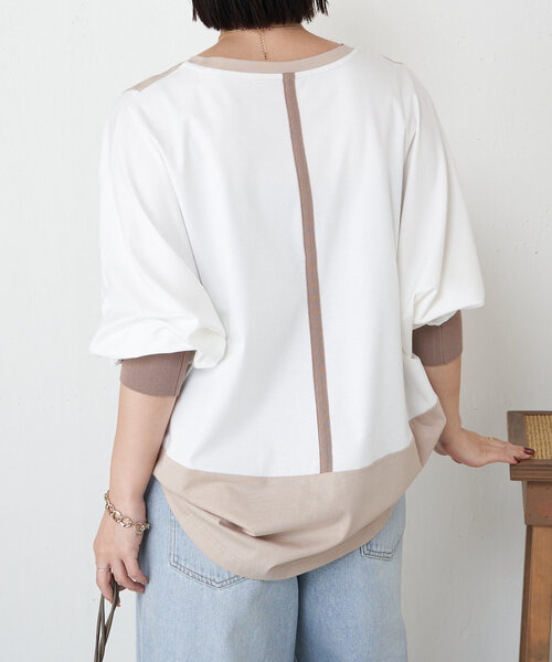 Jena espace merveilleux(ジェナ エスパスメルヴェイユ)の「配色ドルマンカットソー(Tシャツ/カットソー・レディース・ベージュ/ブラック/カーキ・FREE)」の17枚目の写真