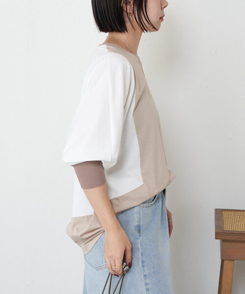 Jena espace merveilleux(ジェナ エスパスメルヴェイユ)の「配色ドルマンカットソー(Tシャツ/カットソー・レディース・ベージュ/ブラック/カーキ・FREE)」の18枚目の写真