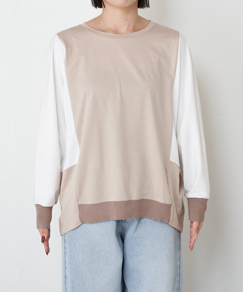 Jena espace merveilleux(ジェナ エスパスメルヴェイユ)の「配色ドルマンカットソー(Tシャツ/カットソー・レディース・ベージュ/ブラック/カーキ・FREE)」の19枚目の写真