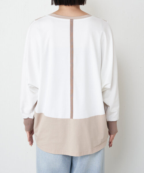 Jena espace merveilleux(ジェナ エスパスメルヴェイユ)の「配色ドルマンカットソー(Tシャツ/カットソー・レディース・ベージュ/ブラック/カーキ・FREE)」の22枚目の写真