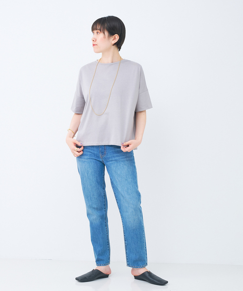 collex(コレックス)の「ボックスTシャツ(Tシャツ/カットソー・レディース・ホワイト/ライトグレー/チャコールグレー・フリー)」の5枚目の写真