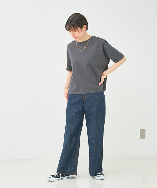 collex(コレックス)の「ボックスTシャツ(Tシャツ/カットソー・レディース・ホワイト/ライトグレー/チャコールグレー・フリー)」の6枚目の写真