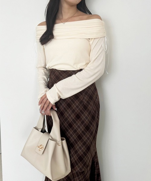 one after another NICE CLAUP（ワンアフターアナザーナイスクラップ）の「【WEB限定商品】バックレースアップマーメイドスカート（スカート・レディース・ブラック/ブラウン系その他/ベージュ系その他・SMALL/LARGE/MEDIUM）」の13枚目の写真