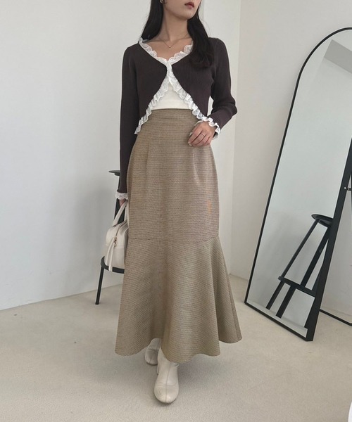 one after another NICE CLAUP（ワンアフターアナザーナイスクラップ）の「【WEB限定商品】バックレースアップマーメイドスカート（スカート・レディース・ブラック/ブラウン系その他/ベージュ系その他・SMALL/LARGE/MEDIUM）」の15枚目の写真