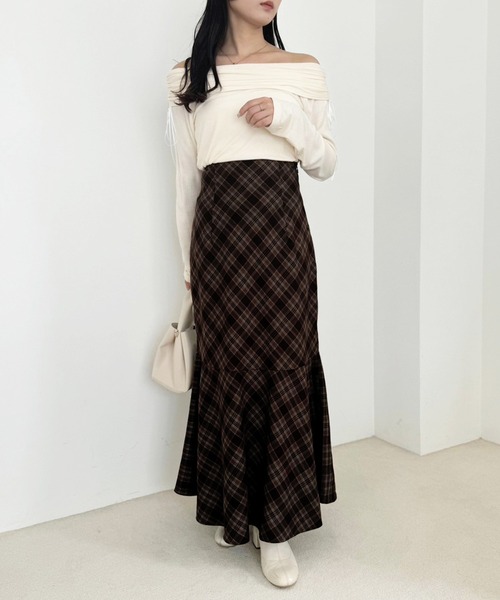 one after another NICE CLAUP（ワンアフターアナザーナイスクラップ）の「【WEB限定商品】バックレースアップマーメイドスカート（スカート・レディース・ブラック/ブラウン系その他/ベージュ系その他・SMALL/LARGE/MEDIUM）」の11枚目の写真