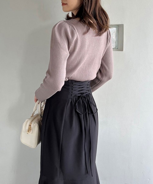 one after another NICE CLAUP（ワンアフターアナザーナイスクラップ）の「【WEB限定商品】バックレースアップマーメイドスカート（スカート・レディース・ブラック/ブラウン系その他/ベージュ系その他・SMALL/LARGE/MEDIUM）」の21枚目の写真