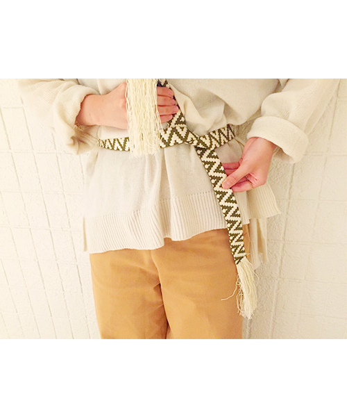 Kastane（カスタネ）の「FRINGEBELT（ベルト・レディース・ベージュ/ブラック/カーキ・FREE）」の3枚目の写真