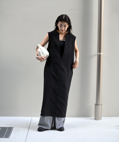 Marient(マリエント)の「キーネックロングOP(ワンピース・レディース・ブラック/チャコール/ブラウン・FREE)」の9枚目の写真