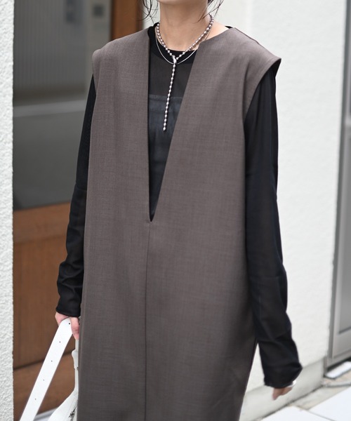 Marient(マリエント)の「キーネックロングOP(ワンピース・レディース・ブラック/チャコール/ブラウン・FREE)」の14枚目の写真