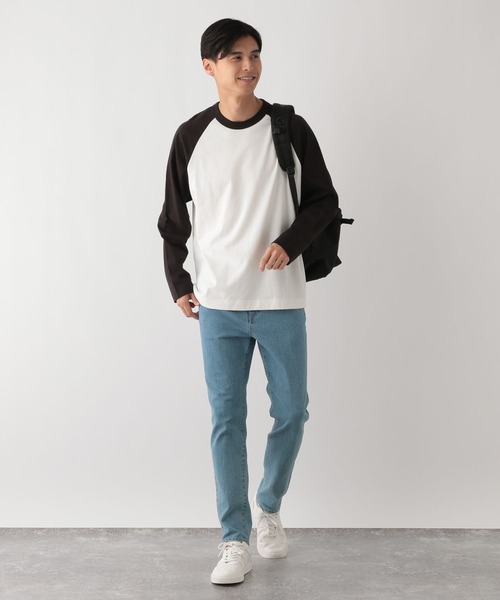 GLOBAL WORK Smile Seed Store（グローバルワーク スマイルシードストア）の「コットンラグランTシャツ長袖/115923（Tシャツ/カットソー・メンズ・ホワイト×ブラウン/ホワイト×ブラック・SMALL/LARGE/MEDIUM/X-LARGE）」の19枚目の写真