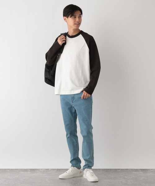 GLOBAL WORK Smile Seed Store（グローバルワーク スマイルシードストア）の「コットンラグランTシャツ長袖/115923（Tシャツ/カットソー・メンズ・ホワイト×ブラウン/ホワイト×ブラック・SMALL/LARGE/MEDIUM/X-LARGE）」の20枚目の写真