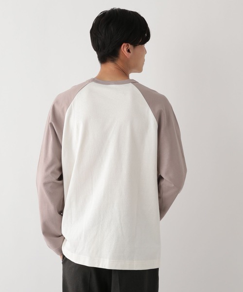 GLOBAL WORK Smile Seed Store（グローバルワーク スマイルシードストア）の「コットンラグランTシャツ長袖/115923（Tシャツ/カットソー・メンズ・ホワイト×ブラウン/ホワイト×ブラック・SMALL/LARGE/MEDIUM/X-LARGE）」の13枚目の写真