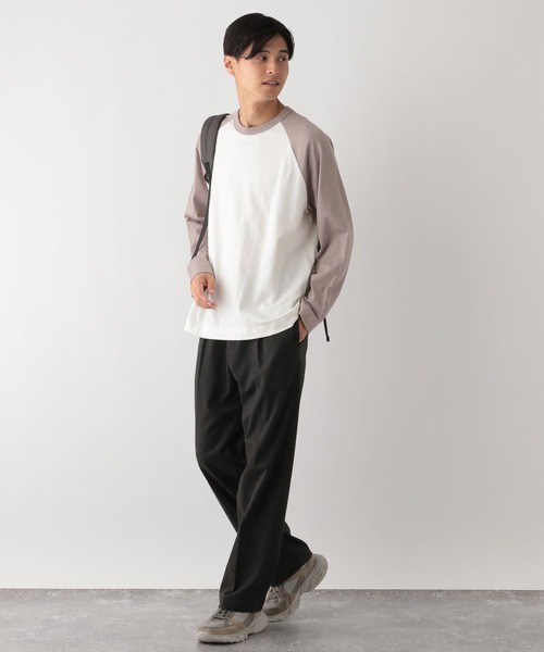 GLOBAL WORK Smile Seed Store（グローバルワーク スマイルシードストア）の「コットンラグランTシャツ長袖/115923（Tシャツ/カットソー・メンズ・ホワイト×ブラウン/ホワイト×ブラック・SMALL/LARGE/MEDIUM/X-LARGE）」の15枚目の写真