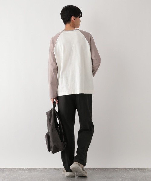 GLOBAL WORK Smile Seed Store（グローバルワーク スマイルシードストア）の「コットンラグランTシャツ長袖/115923（Tシャツ/カットソー・メンズ・ホワイト×ブラウン/ホワイト×ブラック・SMALL/LARGE/MEDIUM/X-LARGE）」の16枚目の写真